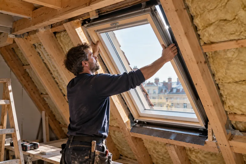 Dachfenster einbauen in Berlin: Einbau eines Dachflächenfensters von innen zwischen den Sparren