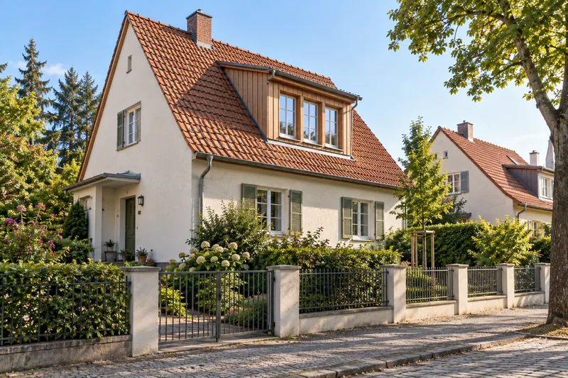 Gaubenarten: Siedlungshaus der 1930er-Jahre mit neuer Satteldachgaube