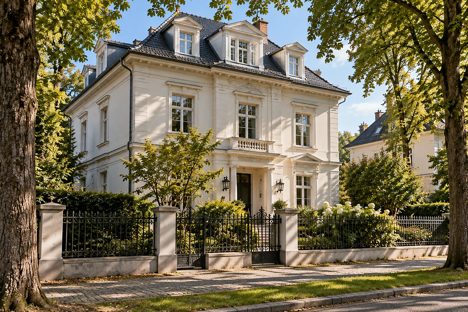 Dachgeschossausbau in Berlin-Lichtenberg: Stadtvilla um 1900 mit Walmdach und ausgebautem Dachgeschoss